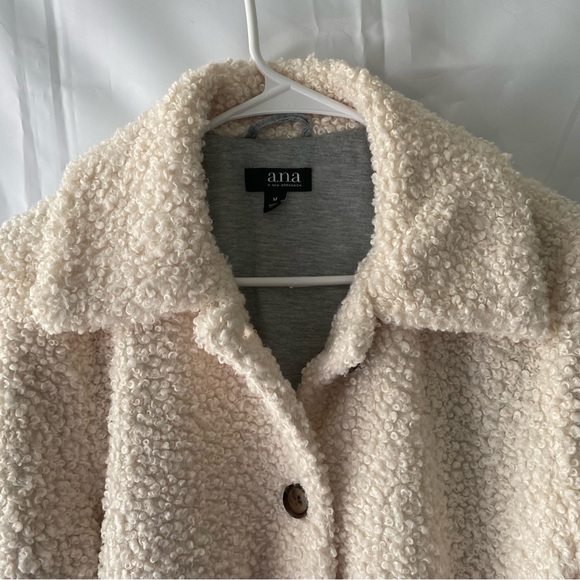 a.n.a coat Berber like in off white SZ M. NWOT - Picture 2 of 13